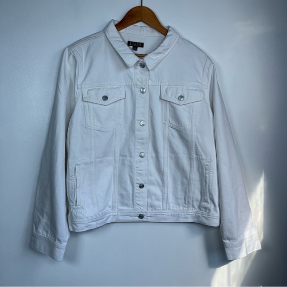 NWT J.Crew Size 2X LDenim blazer-jacket Women’s in white - Picture 5 of 15